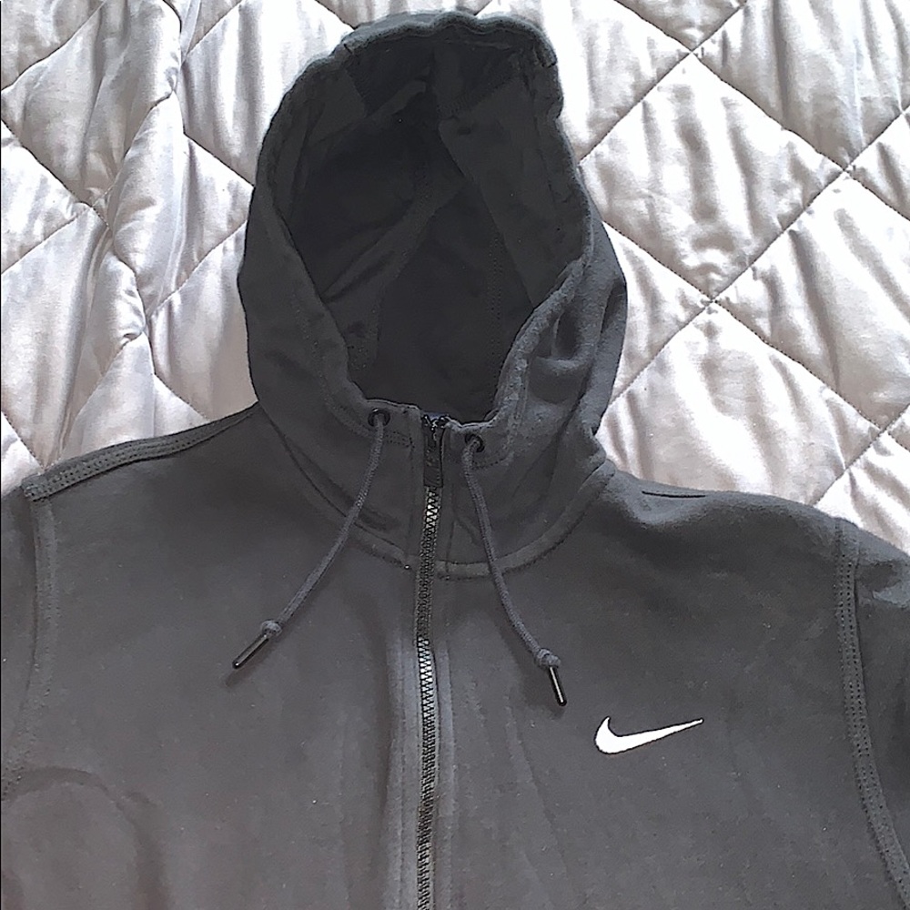 Nike Full zip hoodie black slight bleach stains.